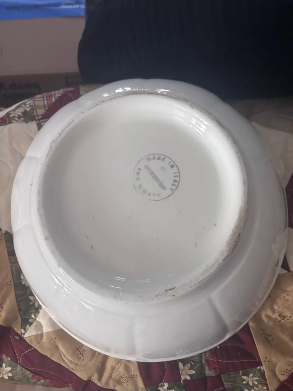 Big heavy glass decorative bowl